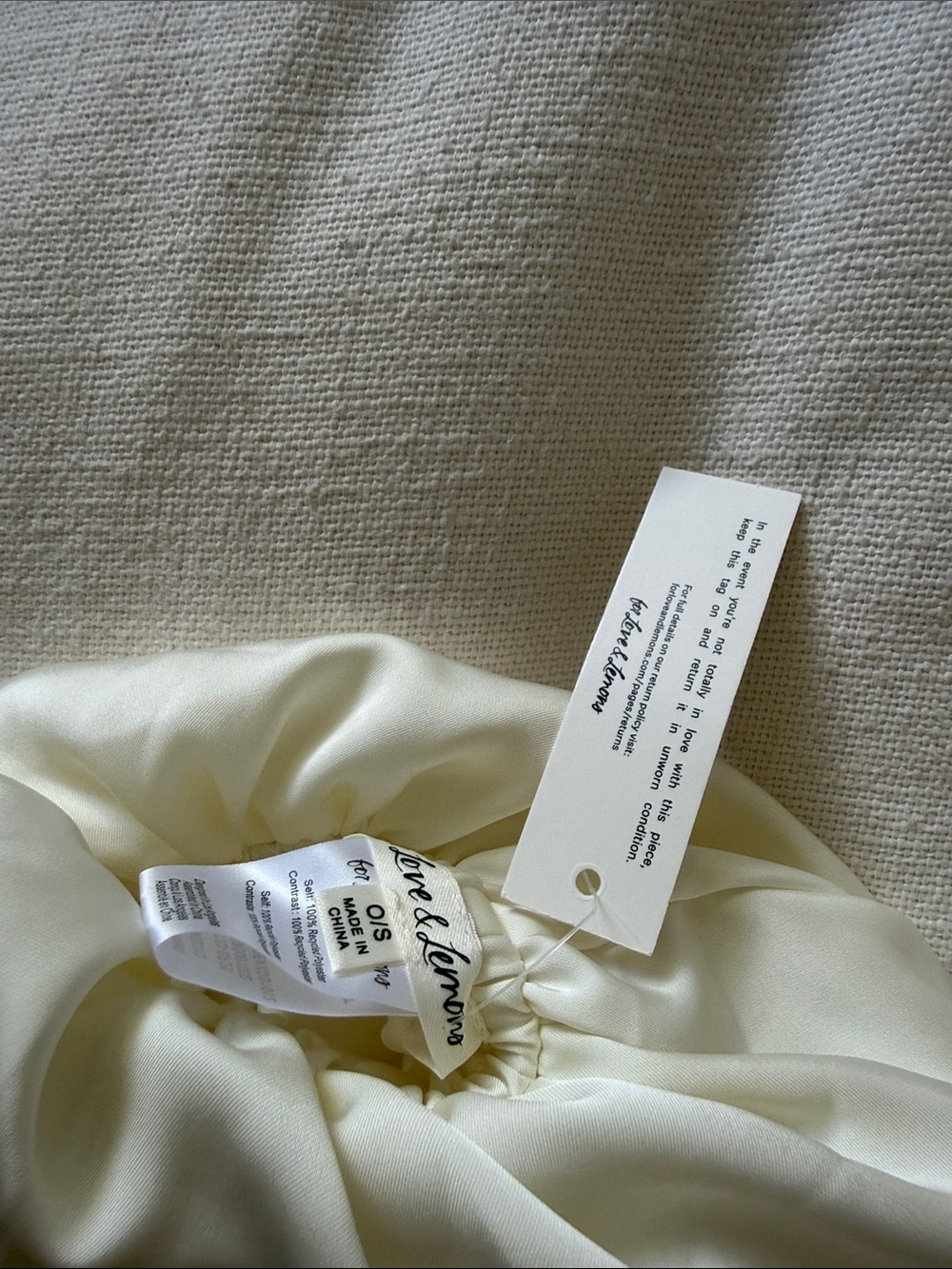 For Love And Lemons Serena Ivory Satin Puff Long Gloves NWT - Picture 3 of 3